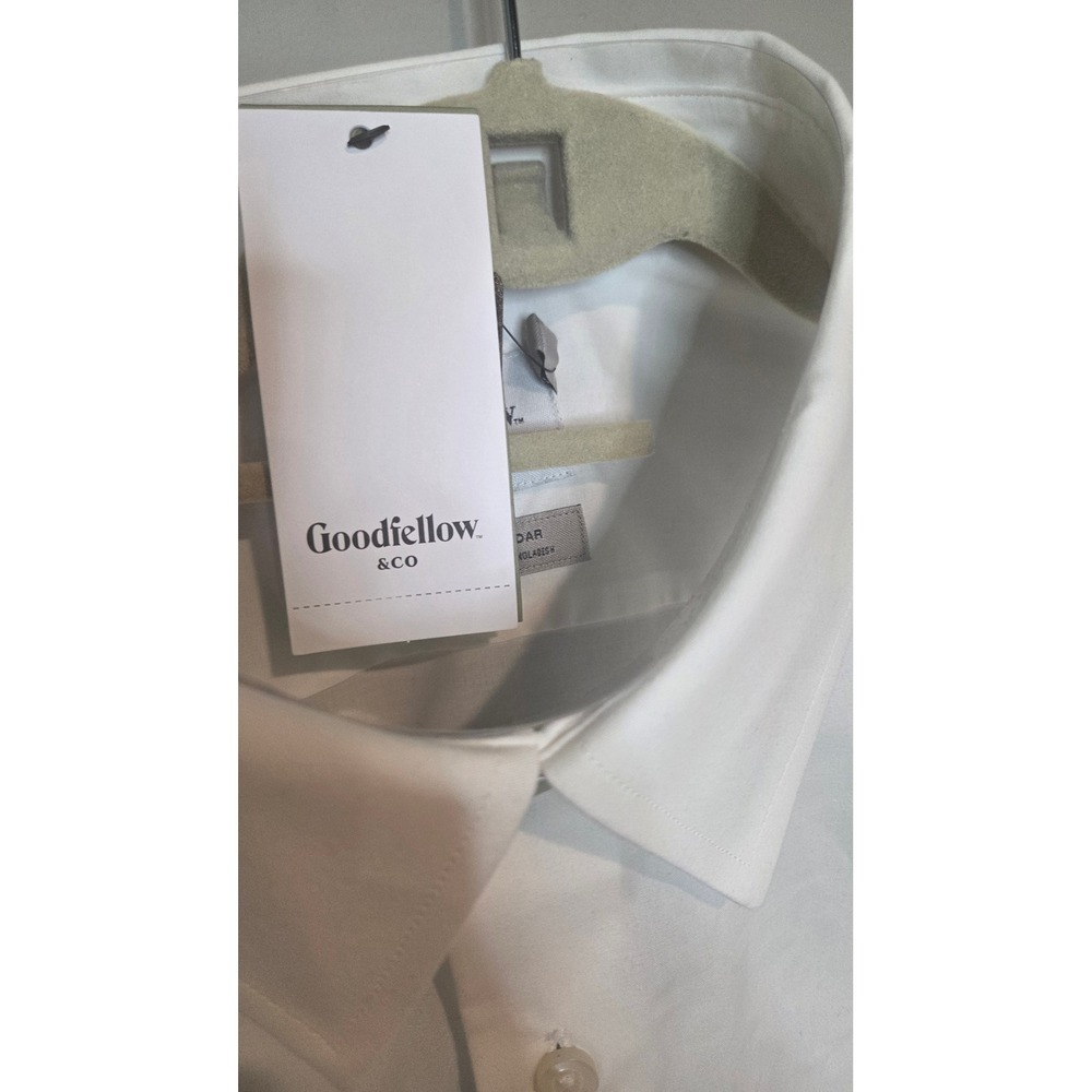 Goodfellow & Co Mens Large White Dress Shirt Standard Fit Stretch L/S NWT - Picture 3 of 6